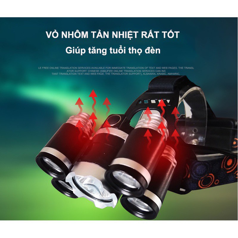 Đèn Pin đội đầu 5 bóng