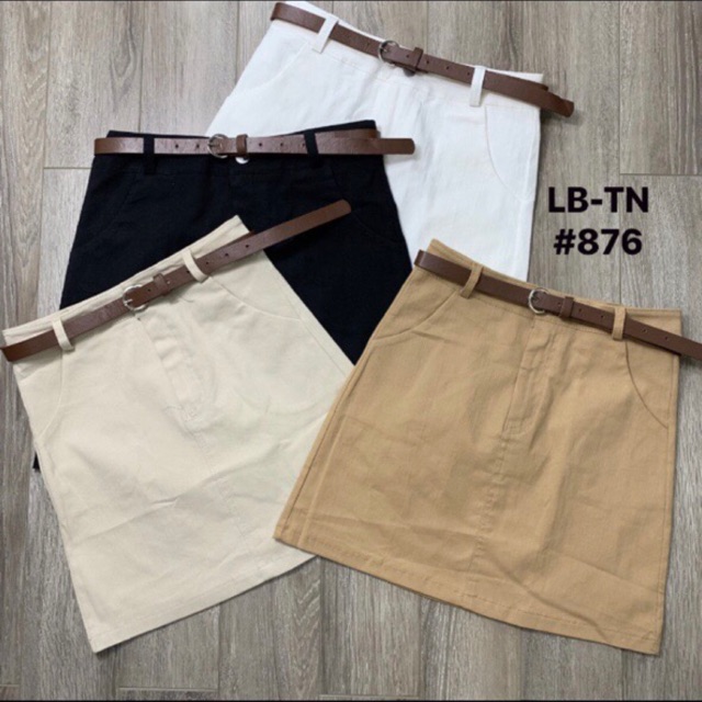 Chân váy kèm belt da