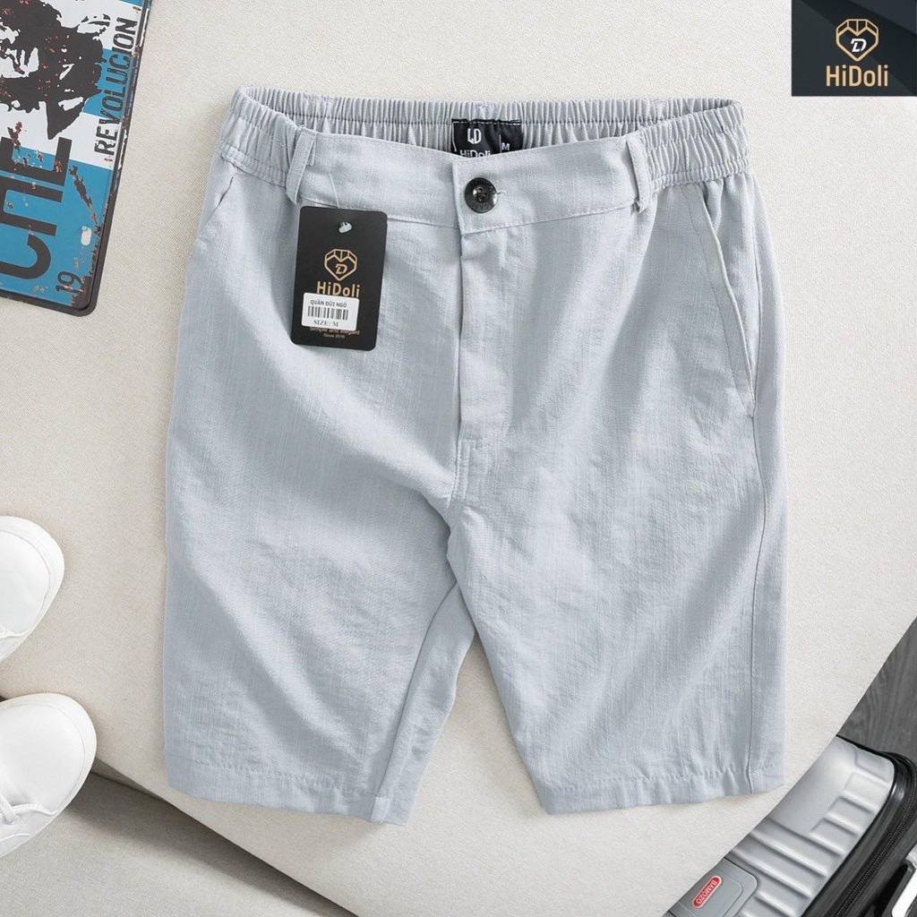 Quần short, quần ngố nam chất vải đũi dày dặn cạp cúc co giãn vận động tốt