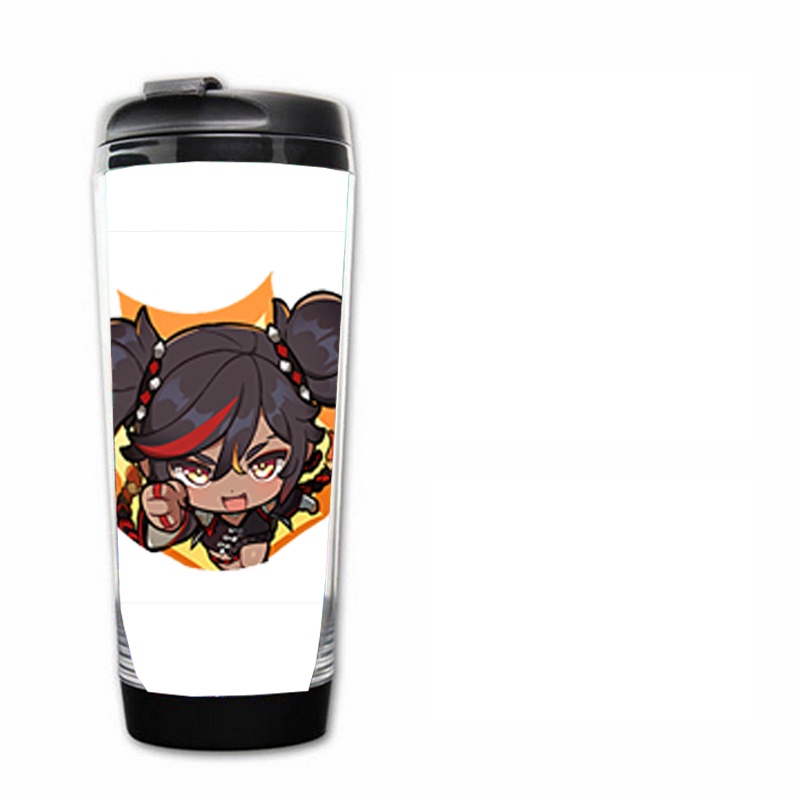 Bình nhựa đựng nước in hình NHÂN VẬT GENSHIN IMPACT game chibi anime M5 tiện lợi lưu niệm