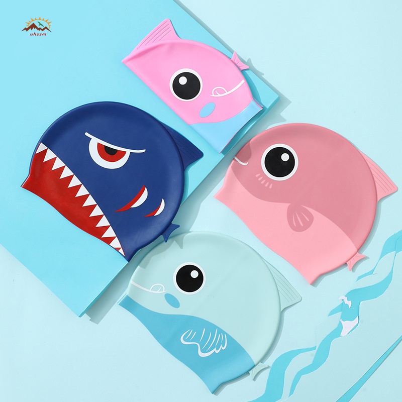 Mũ Bơi Silicon 3D Chống Nước/Chống Nắng Hình Hoạt Hình Dễ Thương Cho Bé