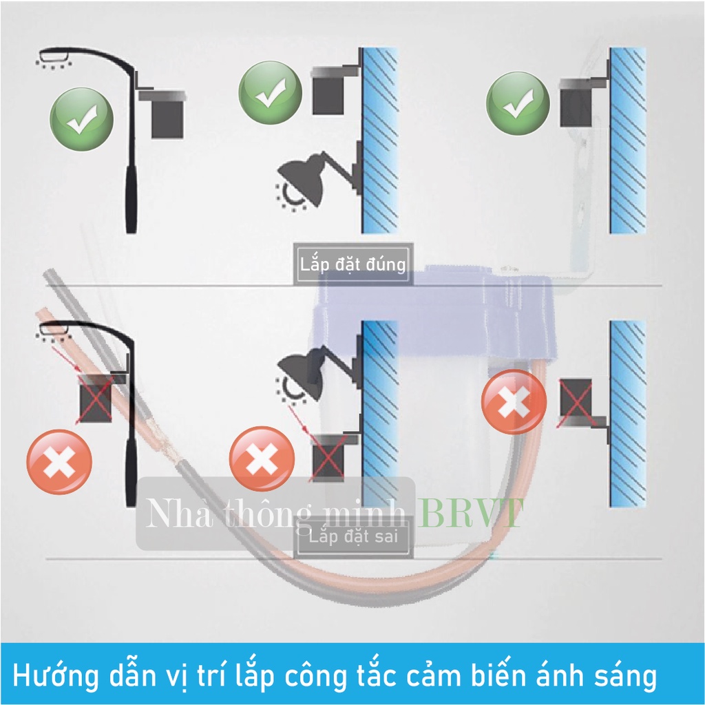 Bộ 2 công tắc cảm biến ánh sáng 220V tự động bật đèn khi trời tối, tắt đèn khi trời sáng