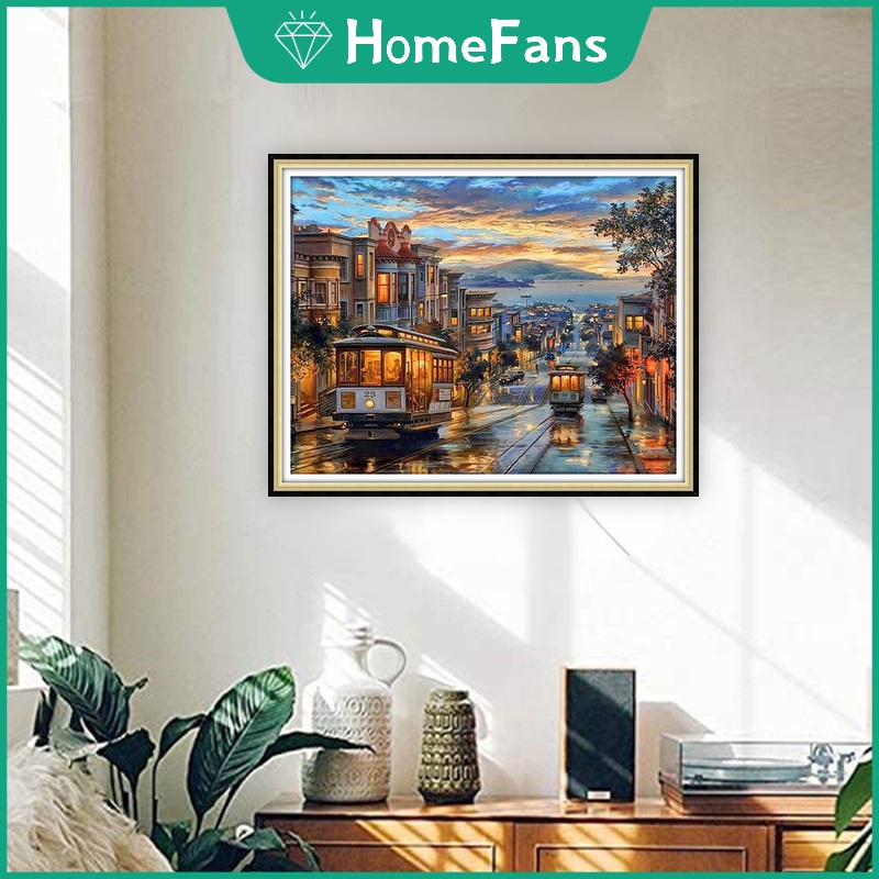 Bộ Tranh Đính Đá 5D Tự Làm 40x30cm / 50x40cm Hình Cầu / Tàu Thuyền Trang Trí Nhà Cửa