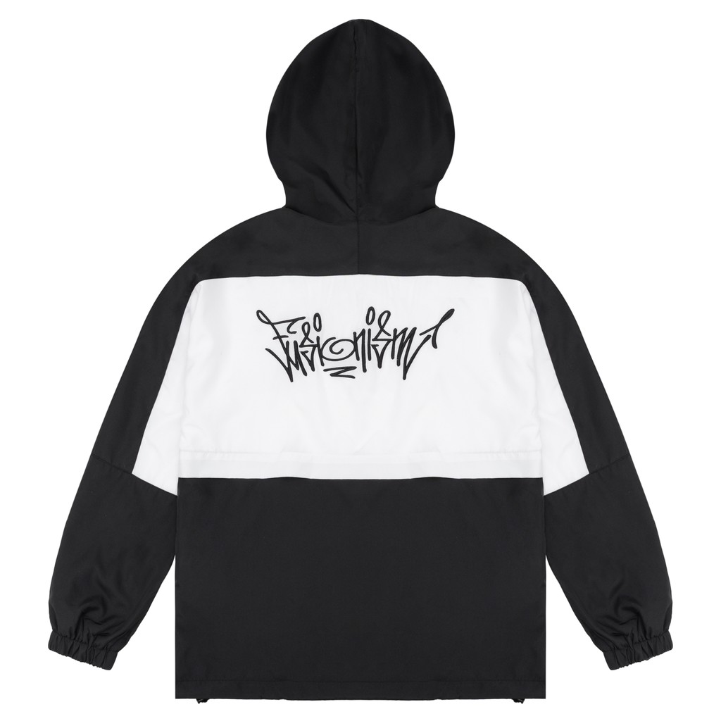 Áo Khoác Jacket thêu logo Graffiti Fusionism - Màu Đen Trắng - Unisex - Slim Fit