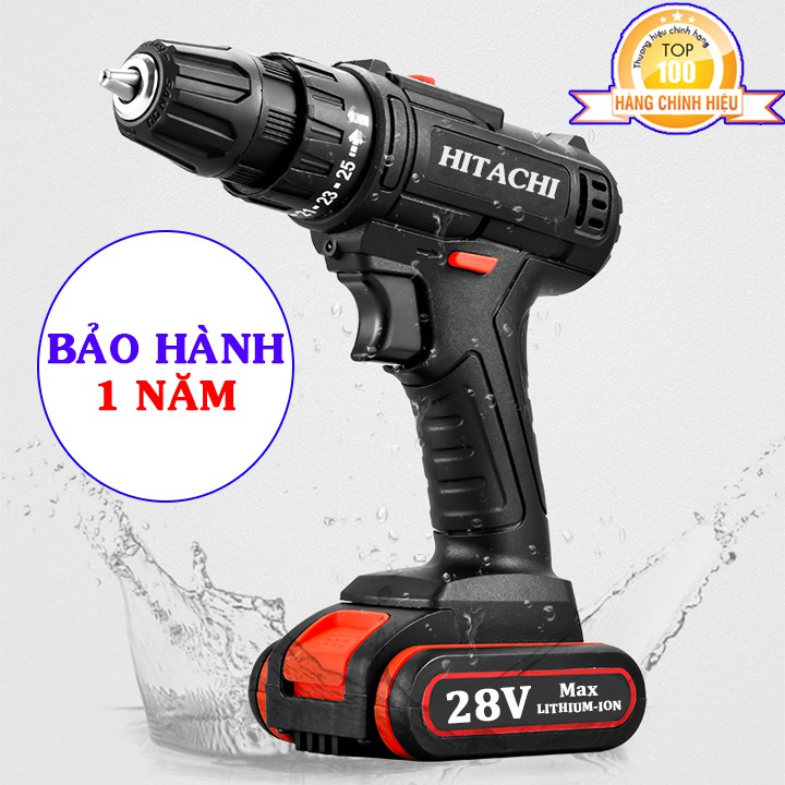 Khoan pin hitachi 28V 2 Pin tặng 2 mũi khoan