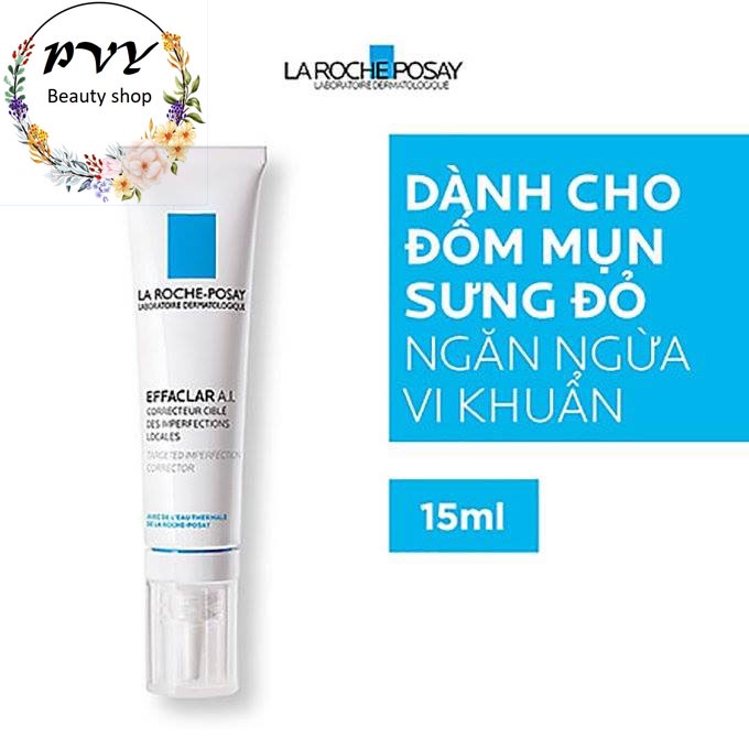 Kem Giảm Mụn Chuyên Biệt LAROCHE POSAY A.I Hiệu Quả Nhanh trong 12h. Giảm Sưng, Viêm, Mẩn Đỏ 15ML #Pvy Beauty