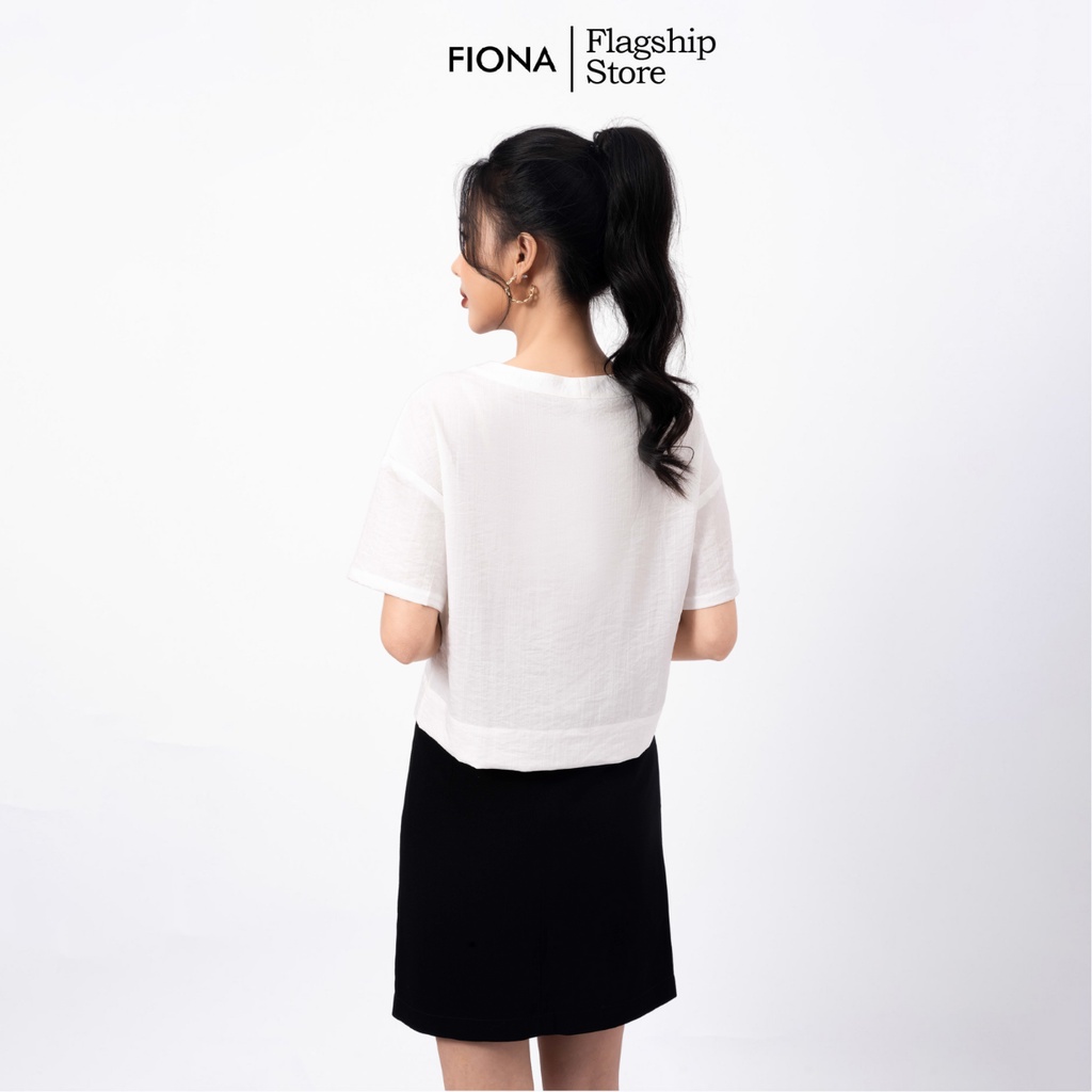 Chân váy chữ A Fiona xẻ lệch, Chân váy nữ ngắn phối túi đính cúc F251001