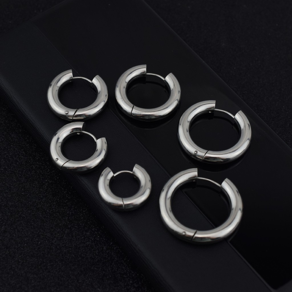 Khuyên tai nam - bông tai titan, Unisex Không Gỉ