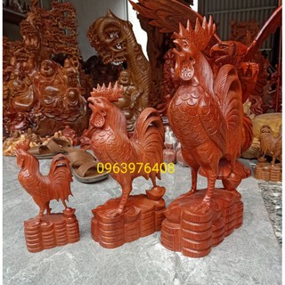 tượng con gà gỗ hương