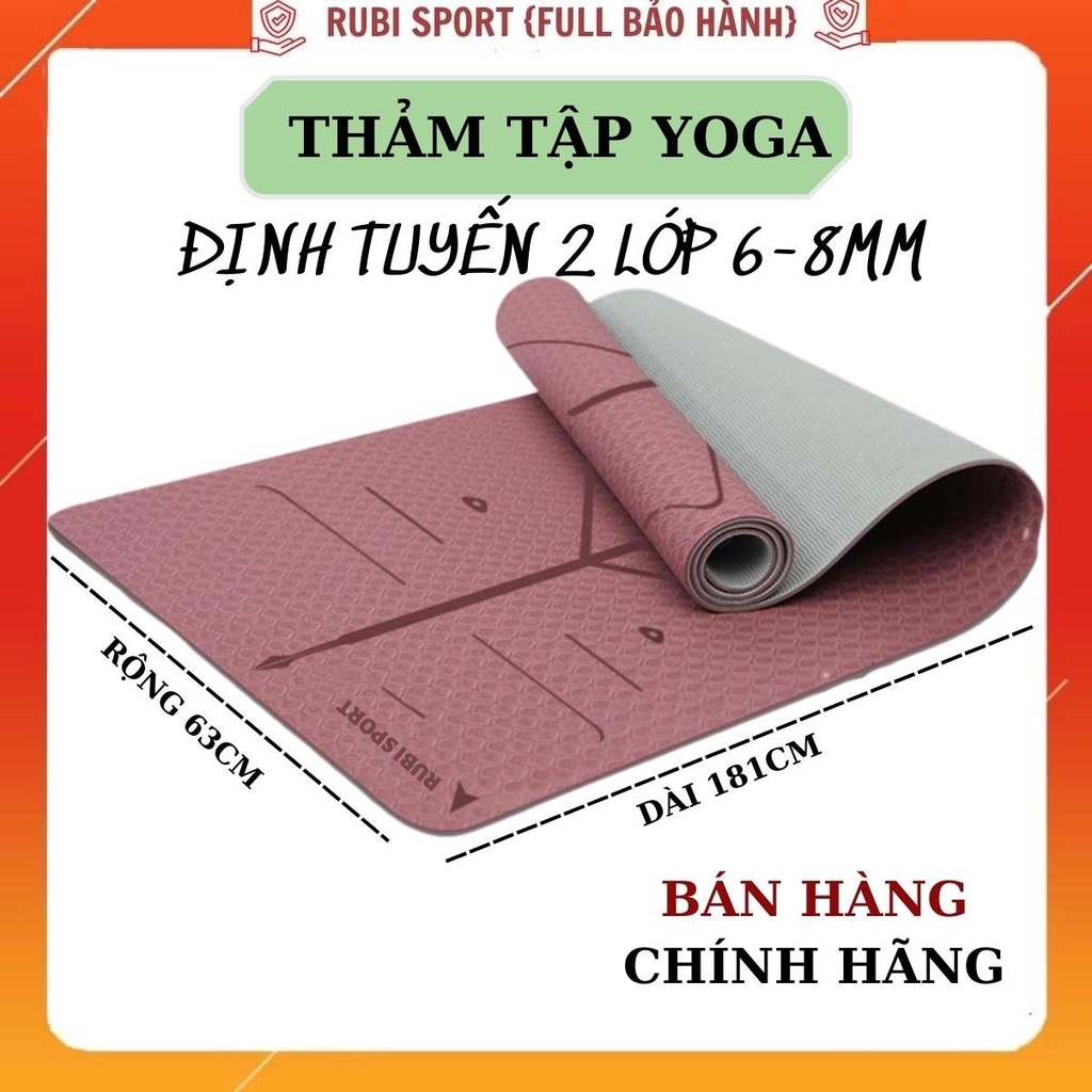 Thảm Tập Yoga, thảm Tập Gym Định Tuyến TPE, tặng kèm túi Thảm Yoga Chống Trượt