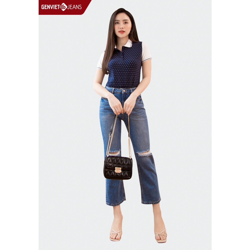 Áo polo nữ chấm bi TP321T1910 GENVIET