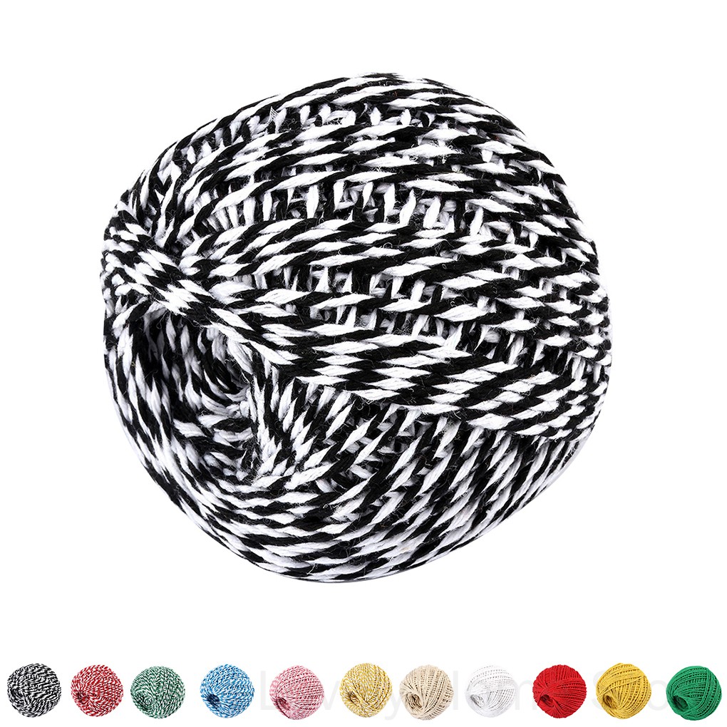 Cuộn dây cotton 1.5mm 100m đa dụng chất lượng cao dây thừng cotton màu trang trí  full color, mềm, mịn, mượt, giá tốt