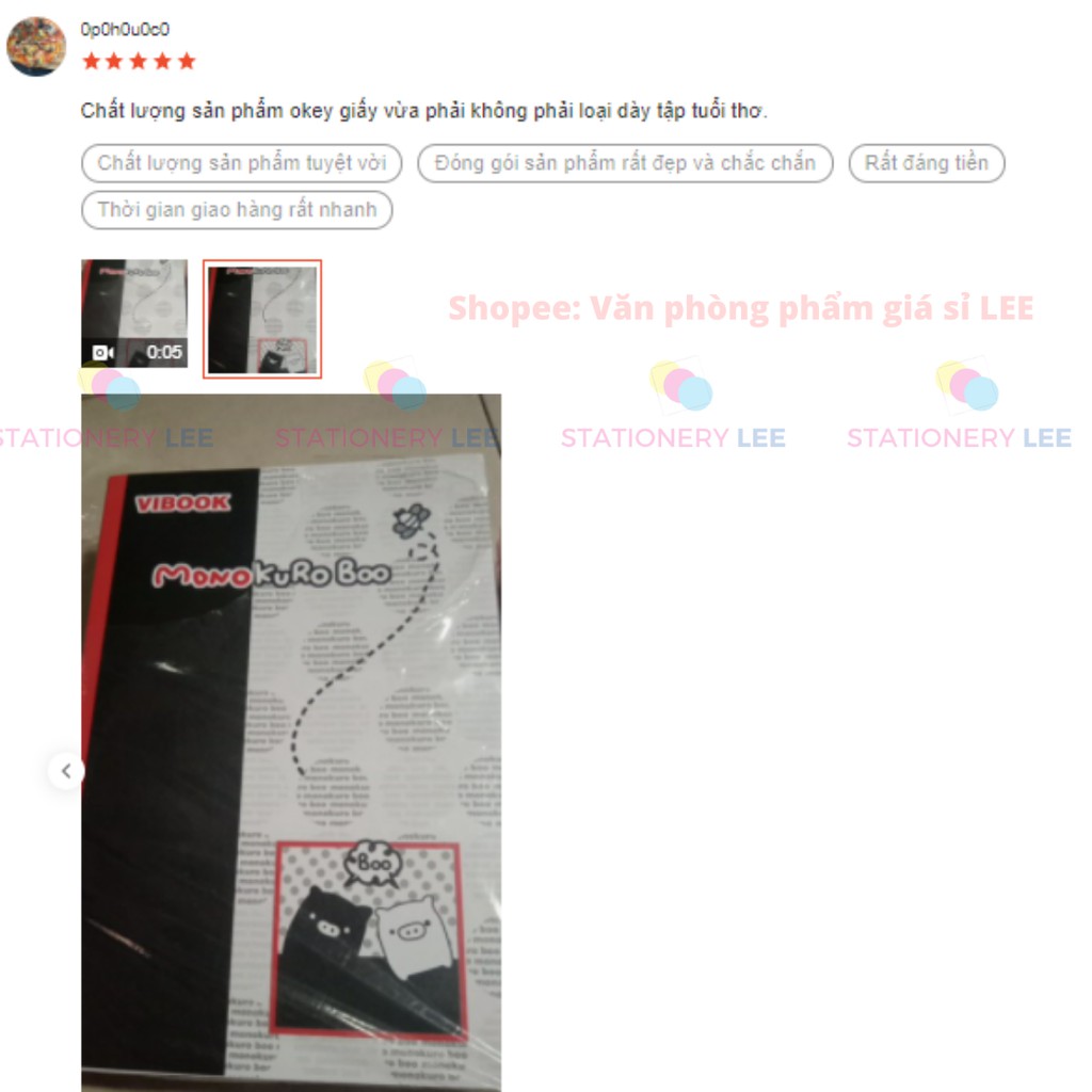 Tập sinh viên 200 trang Vibook heo Monokuro Boo