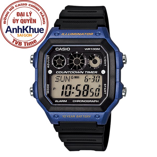 Đồng hồ nam dây nhựa Casio chính hãng Anh Khuê AE-1300WH-2AVDF (42mm)