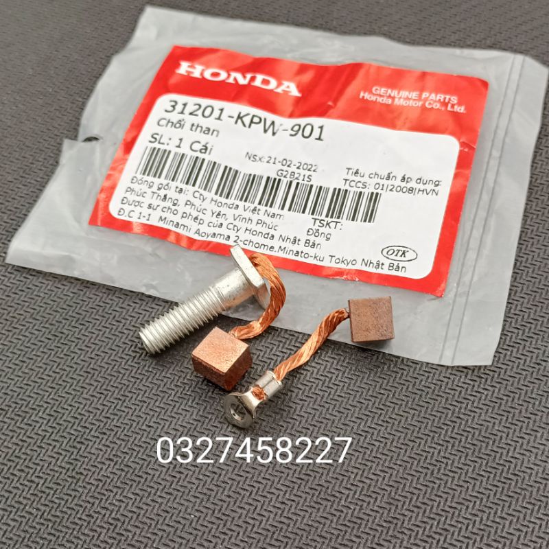 Bộ chỗi than motor đề xe FUTURE NEO, X, Mập 125... zin honda