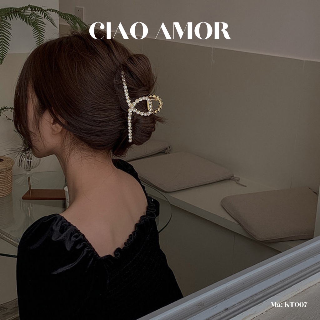 Kẹp tóc nữ , kẹp càng cua đính đá to bản Thời trang Hàn Quốc - Phụ kiện tóc Ciao Amor - Mã KT007