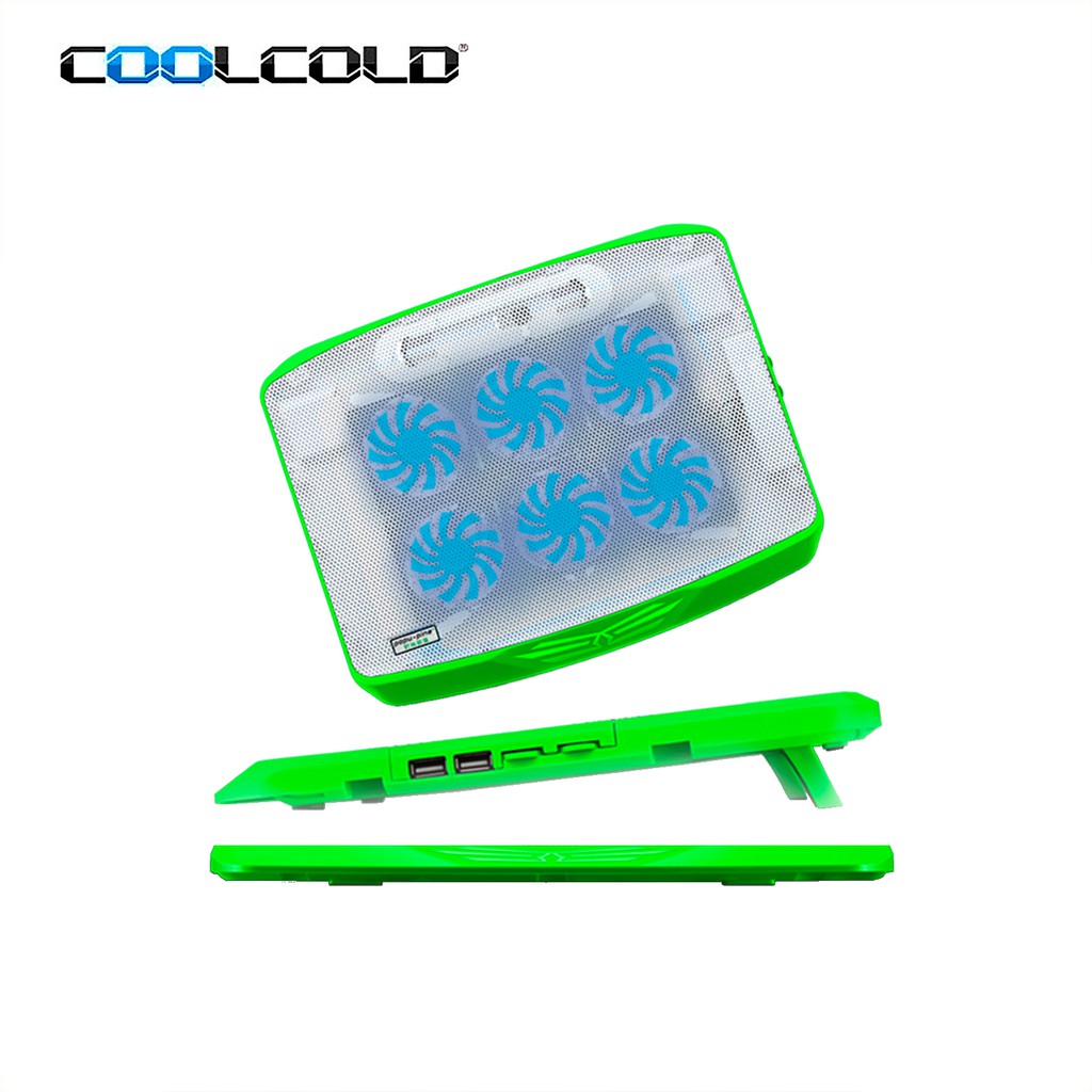 [Mã 159ELSALE hoàn 7% đơn 300K] Đế tản nhiệt Laptop CoolCold N100 Premium, 6 Fan Led Xanh Dương-I Cool Cold