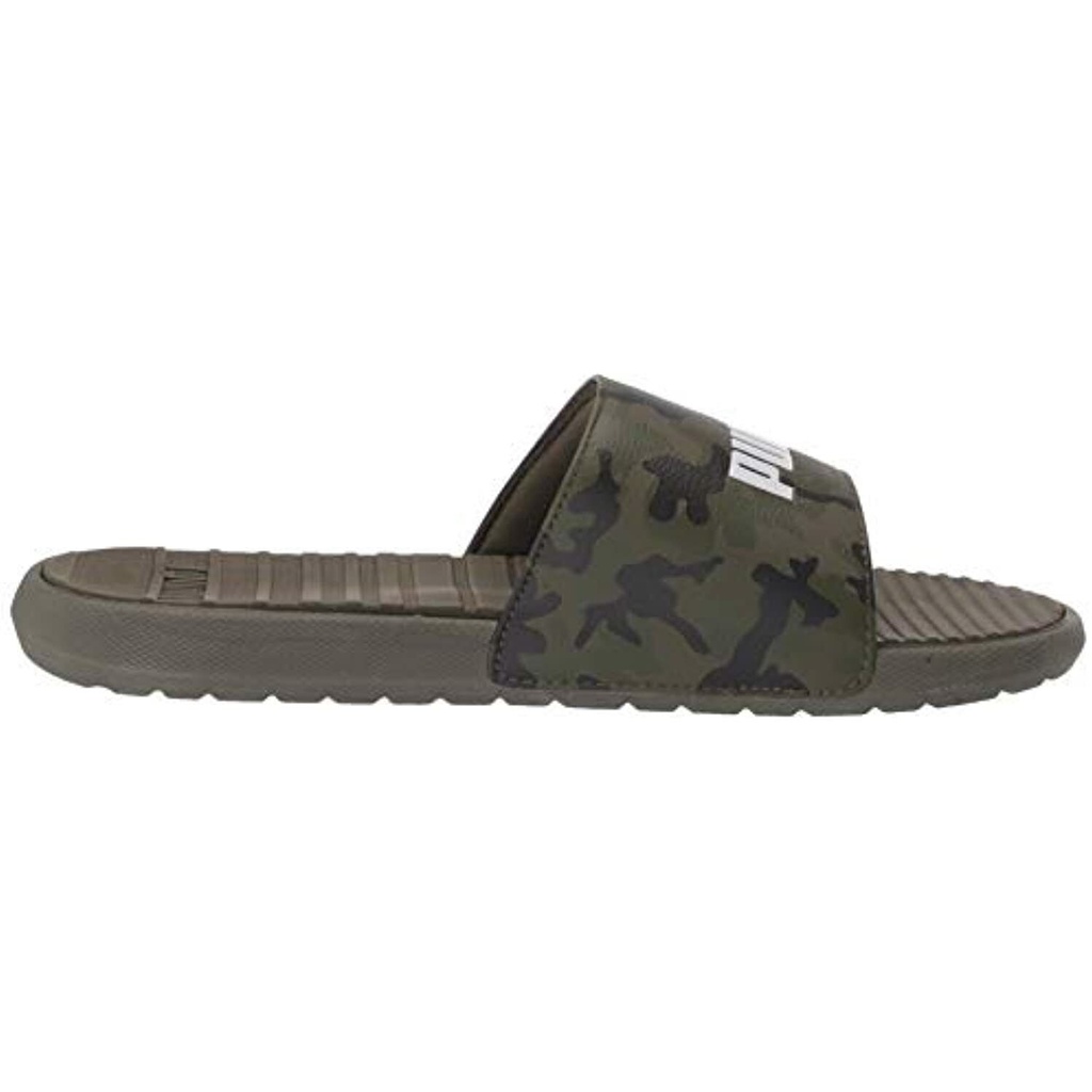 Dép quai ngang PUMA Men's Cool Cat Camo BX JR màu dark olive-puma white size 4C