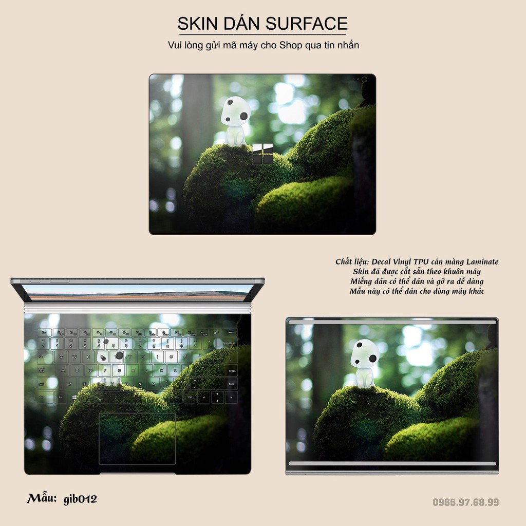 Skin dán Surface in hình Ghibli Studio (inbox mã máy cho Shop)