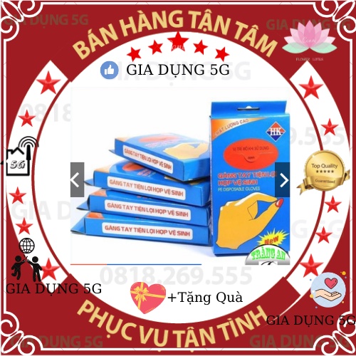 Hộp 100 chiếc găng tay nilon dùng 1 lần