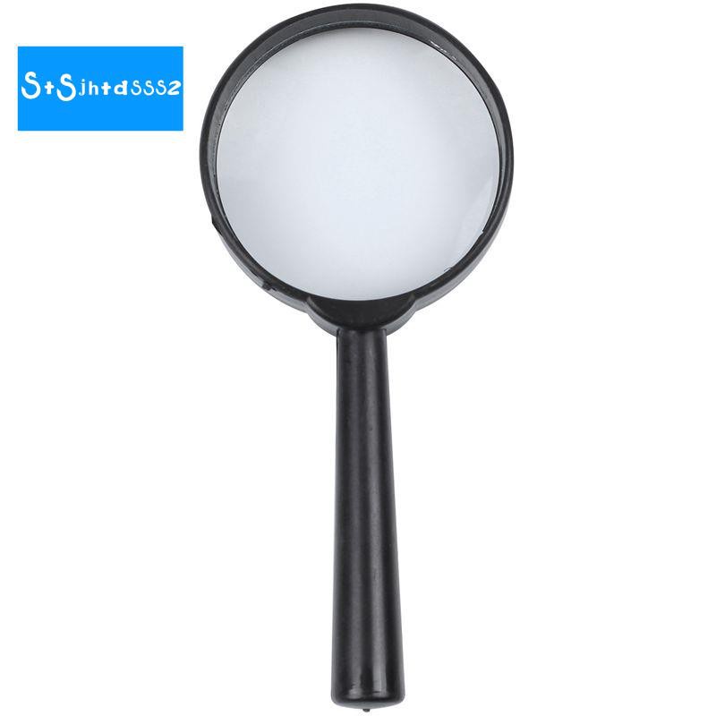 Black plastic 5X zoom Hand-held magnifying glass diameter 40MM Black plastic pocket Frame 40 mm Lens 5 x Magnifier Glass magnifier