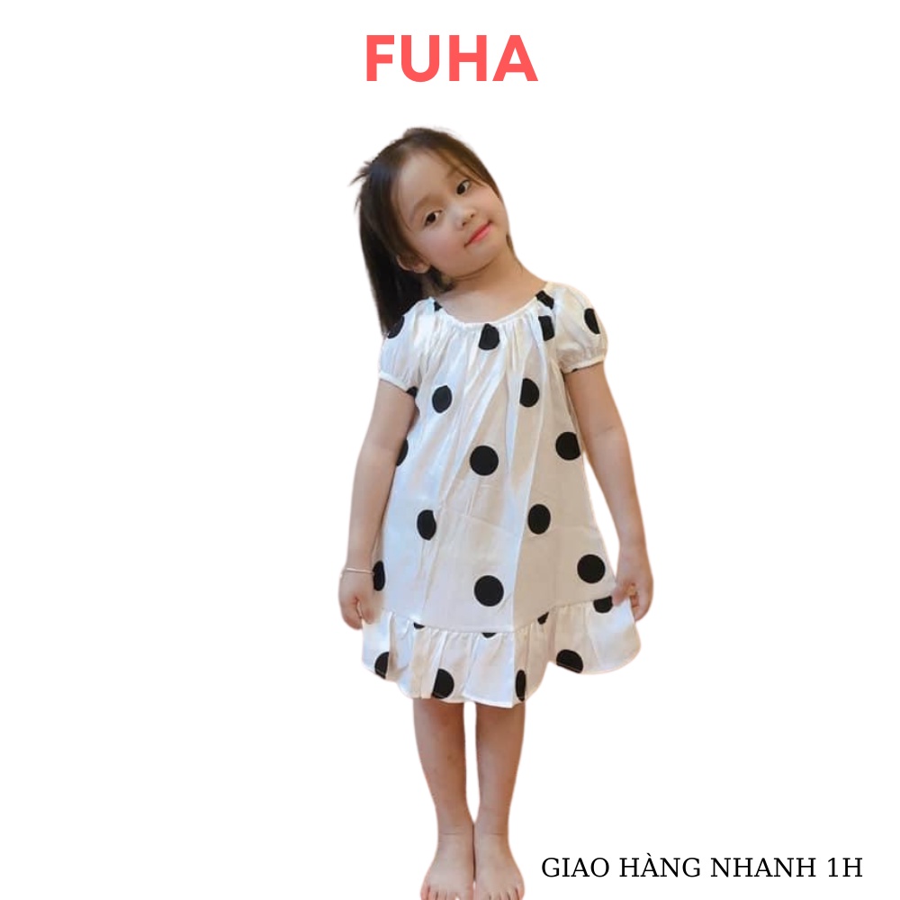 Váy cho bé FUHA, đầm chấm bi xinh xắn cho bé 8kg đến 28kg