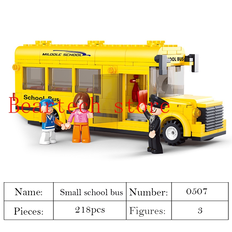 Bộ lắp ráp lego xe buýt dành cho trẻ em có hướng dẫn kèm theo