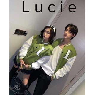Áo khoác form rộng jacket varsiry oversize lucie - màu xanh lá