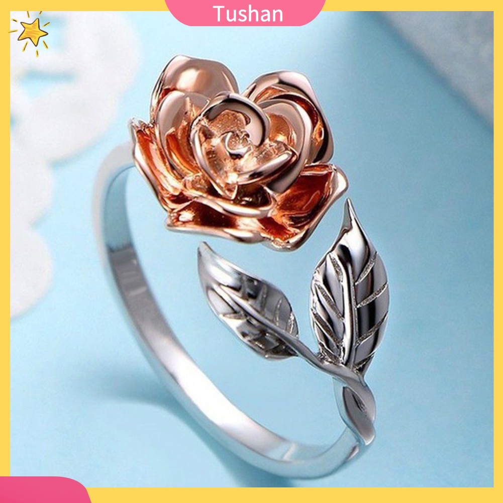 Nhẫn Hở Hình Hoa Hồng Thời Trang Cho Nữ