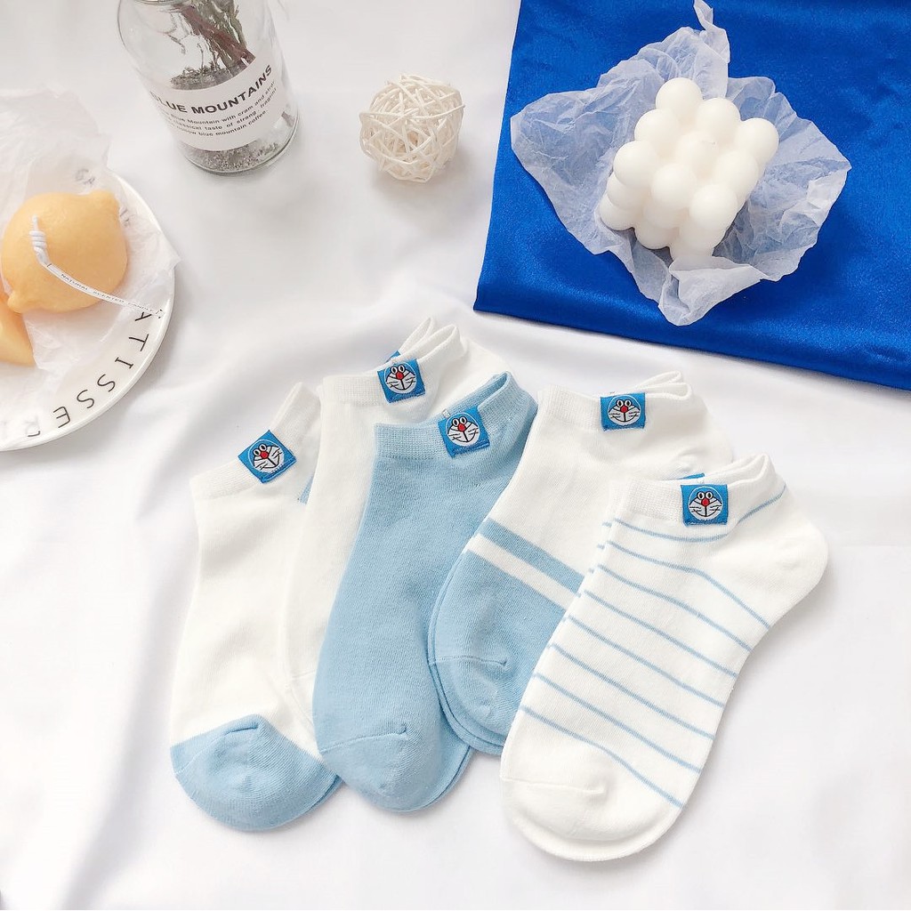 Tất vớ cổ thấp Doraemon ⚡️ 𝐅𝐑𝐄𝐄 𝐒𝐇𝐈𝐏 ⚡️- Mẫu mã đa dạng, chất cotton mềm mịn  - [THA HỒ CHỌN MẪU] Mã TX10