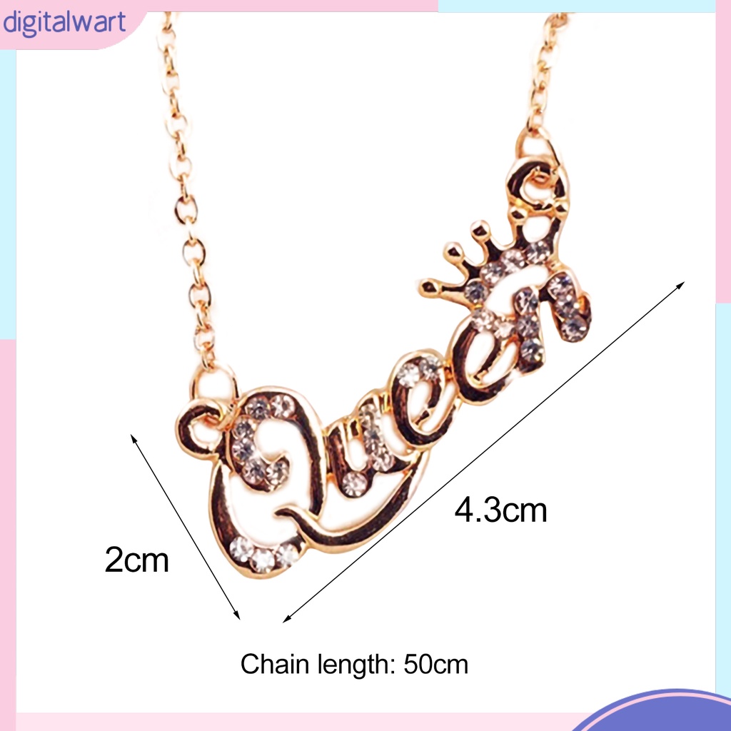 Dây Chuyền Mặt Chữ Queen Đính Đá Thanh Lịch
