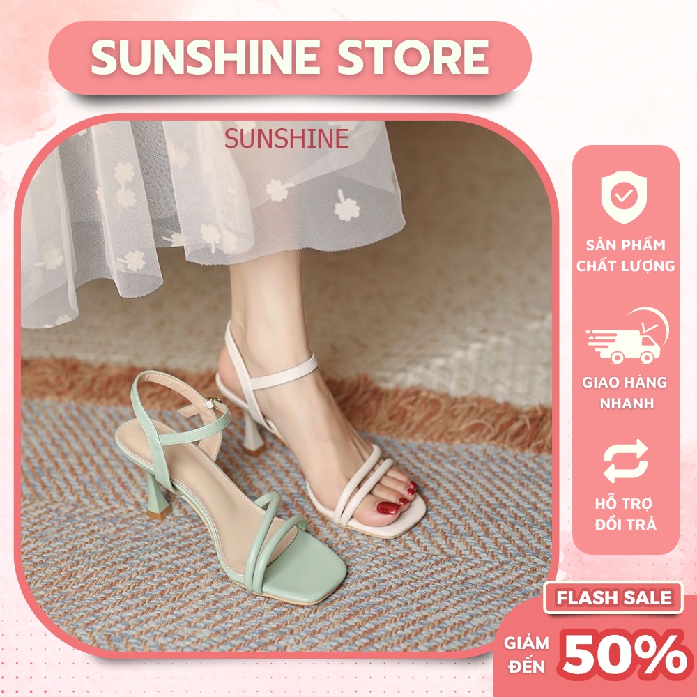Sandal Cao Gót Gót Nhọn, Giày Sandal Cao Gót Nữ 5P Phong Cách Hàn Quốc Sunshine Store A022