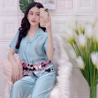 ĐỒ BỘ LỤA SATIN CHÂN MICKEY
