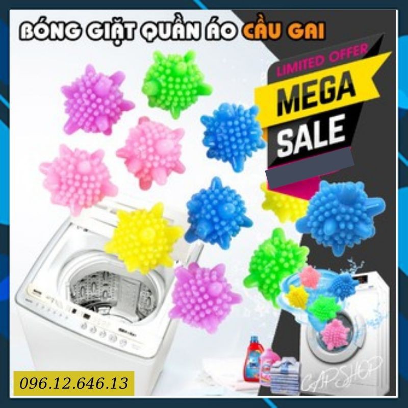 COMBO 10 QUẢ CẦU GAI SILICON THẢ LỒNG MÁY GIẶT Làm Sạch, Giảm Nhăn Quần Áo