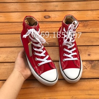 Giày Thể Thao CV Cổ Cao Đỏ Tươi Nam Nữ