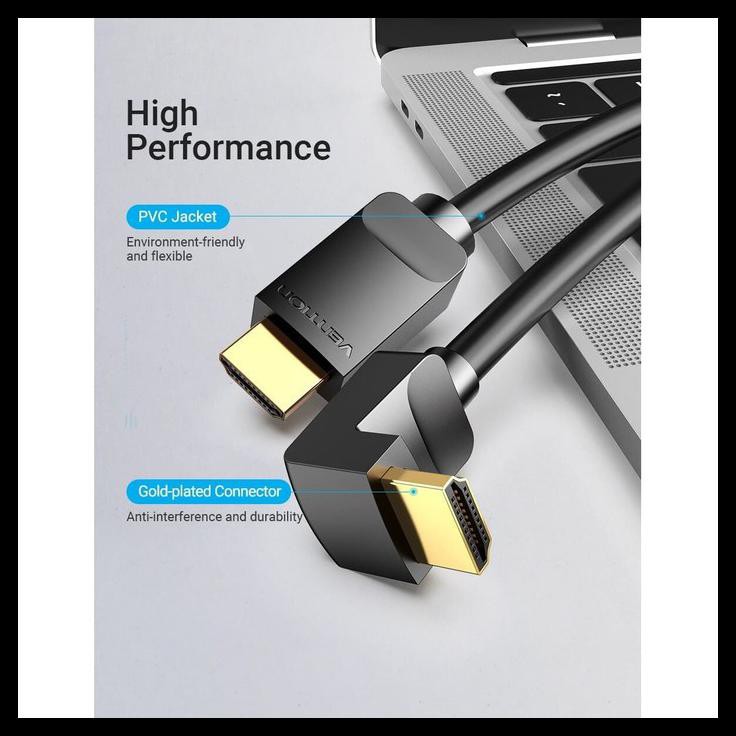 Cáp Vention 3M Hdmi V2.0 90/270 độ 4K tốc độ cao 270 độ Aaq