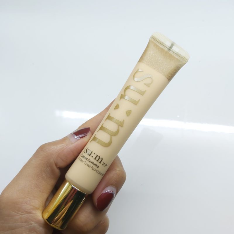 Combo kem lót và kem nền tinh chất vàng 24k SUM37 LOSEC SUMMA SHEER COVER FOUNDATION SPF30/PA++ 20ml + 20ml
