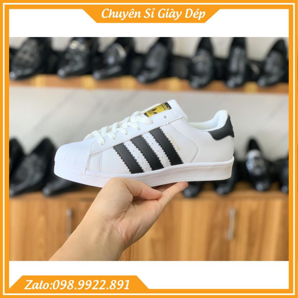 [Video ảnh thật] Giày adidas mũi trơn trắng 3 sọc FULL BOX