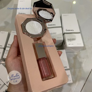 Set son bóng + phấn bắt sáng Fenty Beauty Diamond Bomb Baby Mini Face and Lip Set