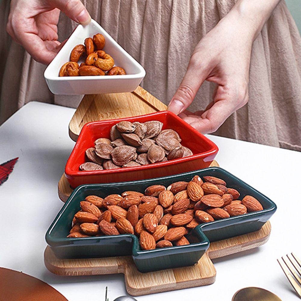 GOGOUP Đĩa Đựng Thức Ăn Hình Cây Thông Giáng Sinh