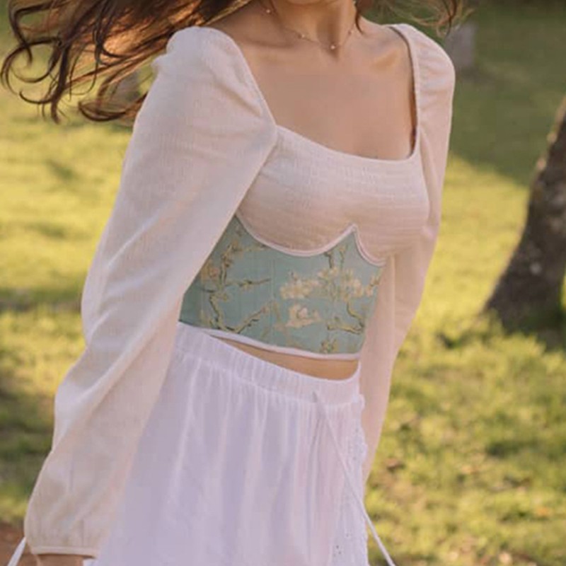 Áo Lửng Hai Dây In Họa Tiết Thời Trang Quyến Rũ Dành Cho Nữ