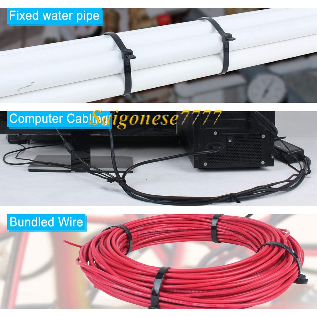 80 Dây Nhựa Rút Plastic Cable Tie Siêu Chắc Chắn 20-30CM Màu Đen/Trắng