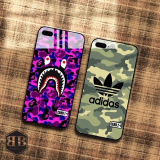 Ốp lưng kính cường lực iphone 7 plus / iphone 8 plus hình camo
