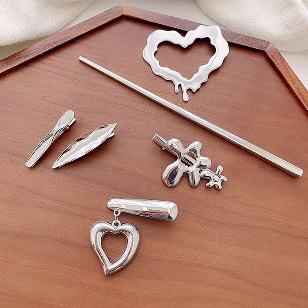 Kẹp tóc hình trái tim/vết mực độc đáo phong cách Hàn Quốc cổ điển cho nữ