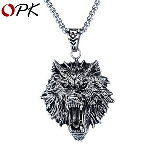 Dây Chuyền Thép Không Gỉ Mặt Hình Đầu Sói Cá Tính Cho Nam