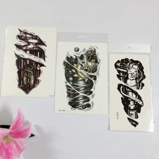 Combo 3 tấm hình xăm dán robot 15x22cm- mua 2 combo tặng 10x20cm