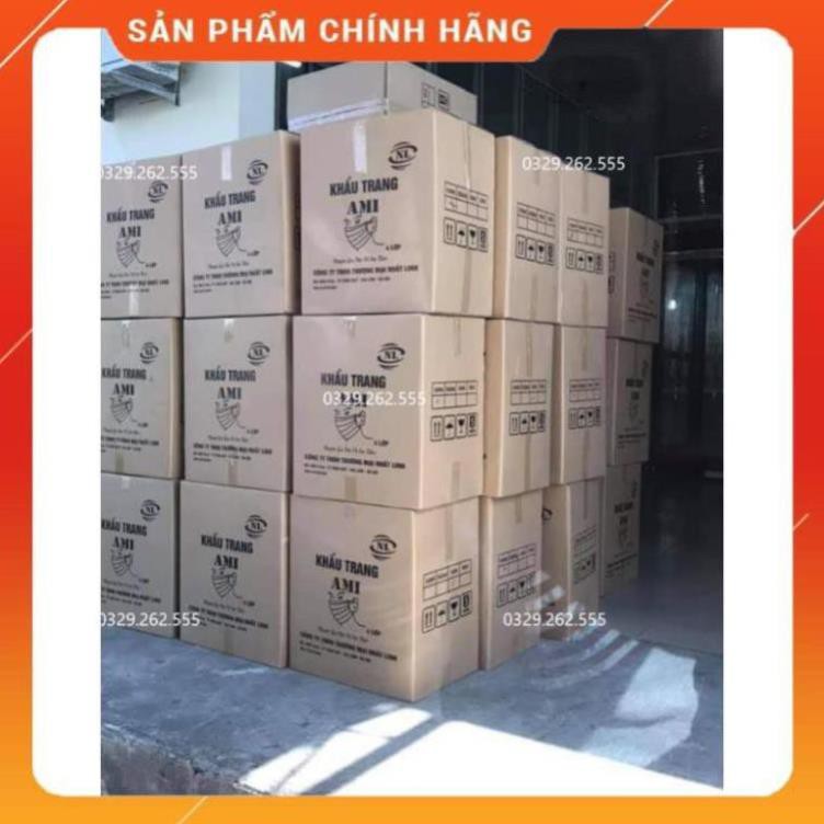 (Màu trắng) Hộp khẩu trang Ami màu trắng 4 lớp 50 cái