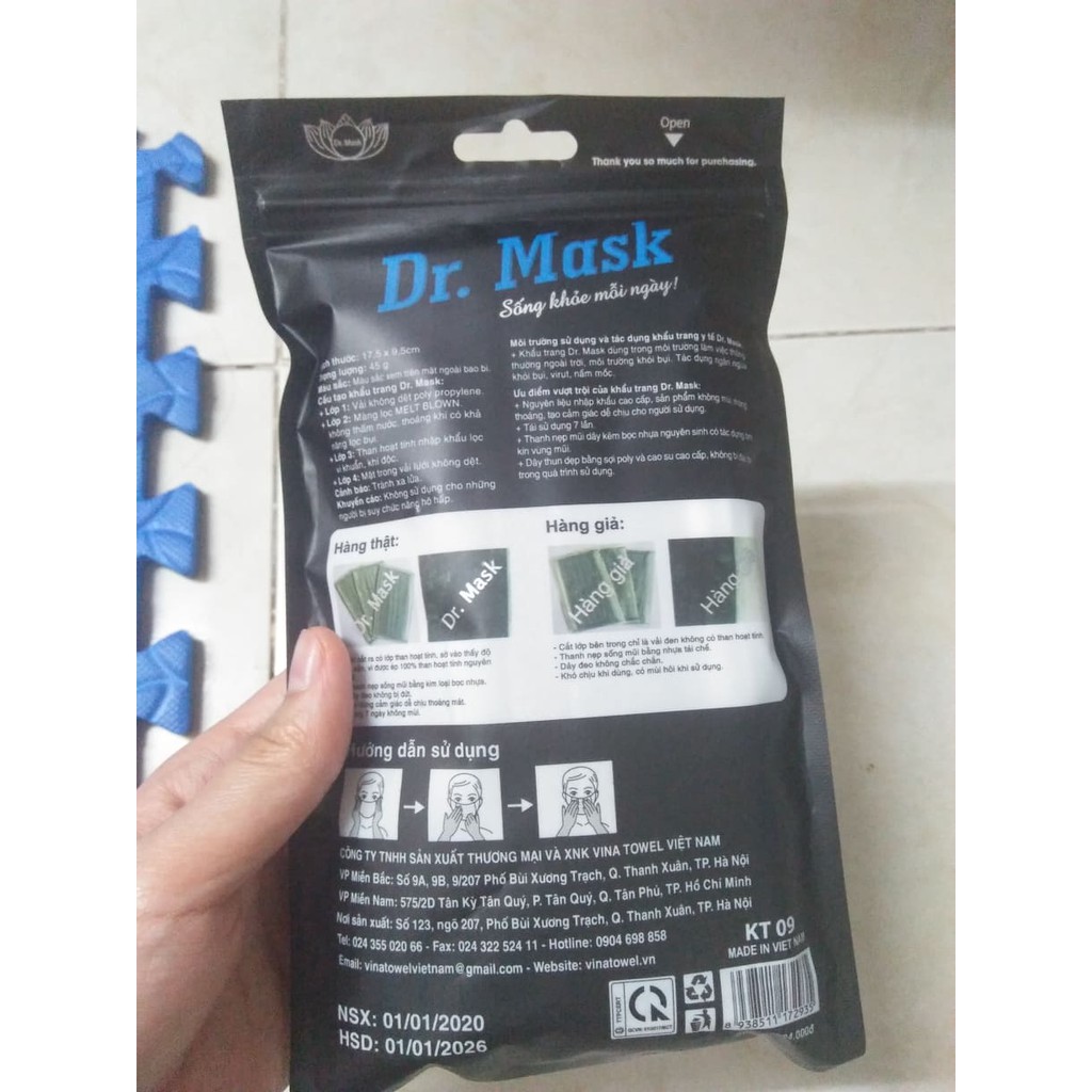 KHẨU TRANG DR. MASK THAN HOẠT TÍNH LOẠI 10C | BigBuy360 - bigbuy360.vn