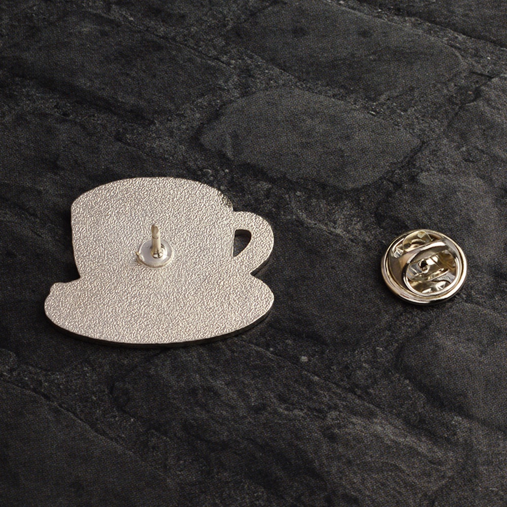 Ghim cài áo kim loại tạo hình tách cà phê thời trang Unisex