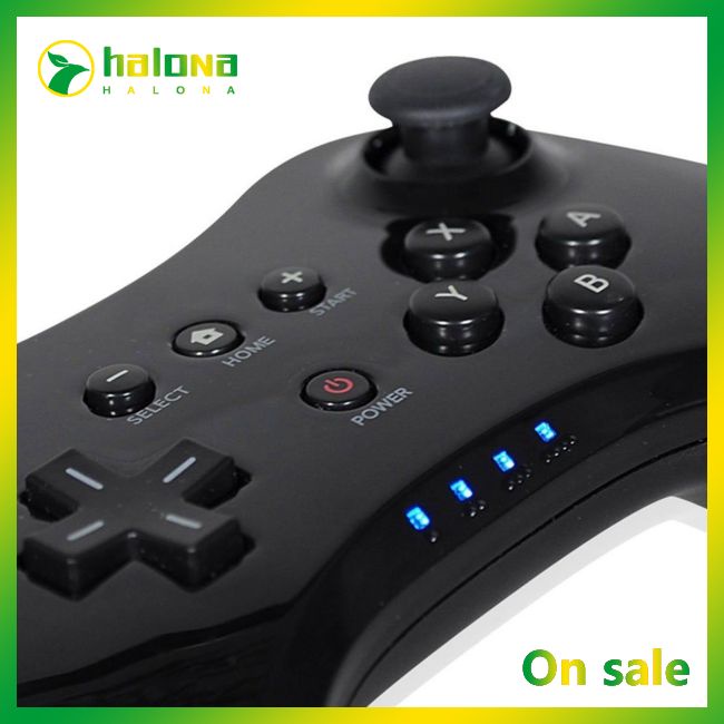 Halo Wireless Classic Pro Controller Joystick Gamepad for Nintend wii U Pro with USB Cable